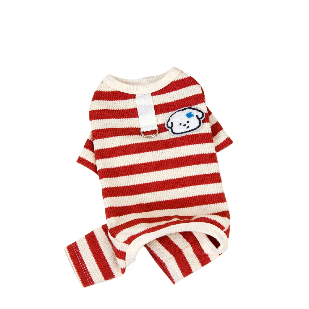 Ropa de algodón puro para perro, pijama para niño y niña, para perros pequeños y medianos, Mono para cachorro y gatito, pijama Chiwawa Yorkie Flexible de 4 Patas