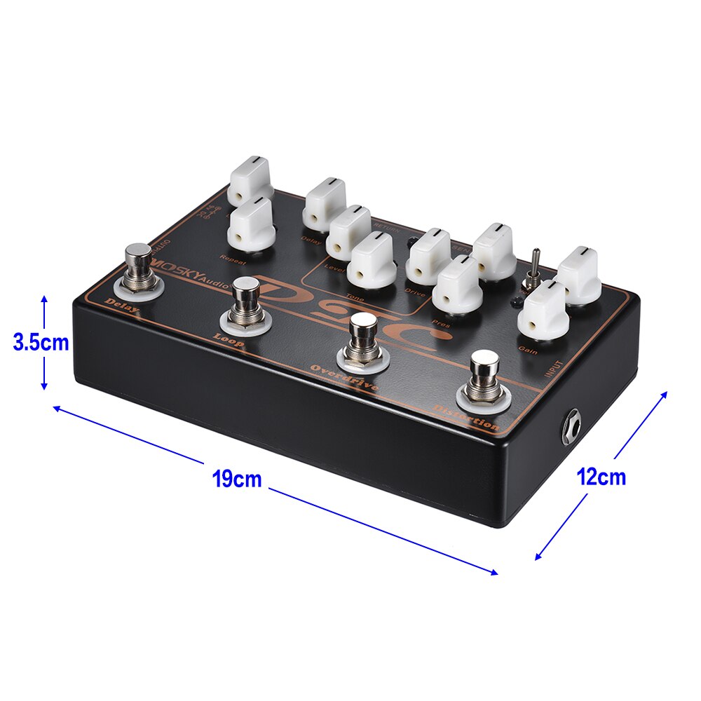 MOSKY DTC 4-in-1 Electric Guitar Effects Pedal Distortion + Overdrive + Loop + Delay strings Guitar Pedal Guitar Accessories