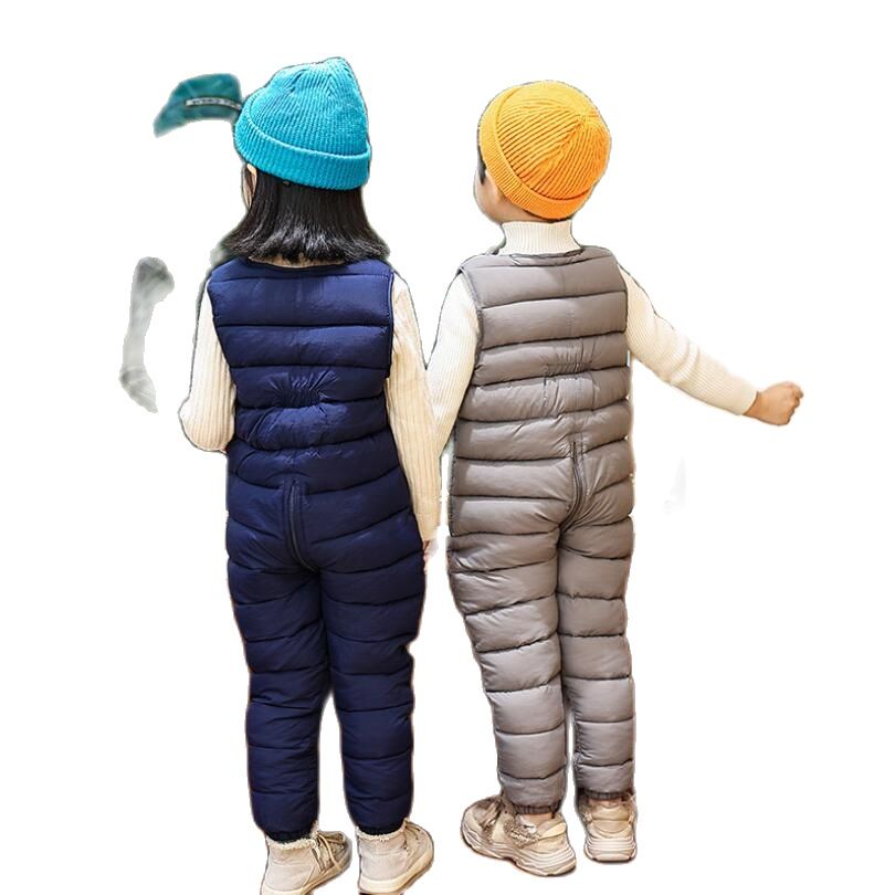 Monos de algodón con relleno para bebés, pantalones cálidos para bebés de 1-5 años, pantalones jumper para niños pequeños, prendas de vestir