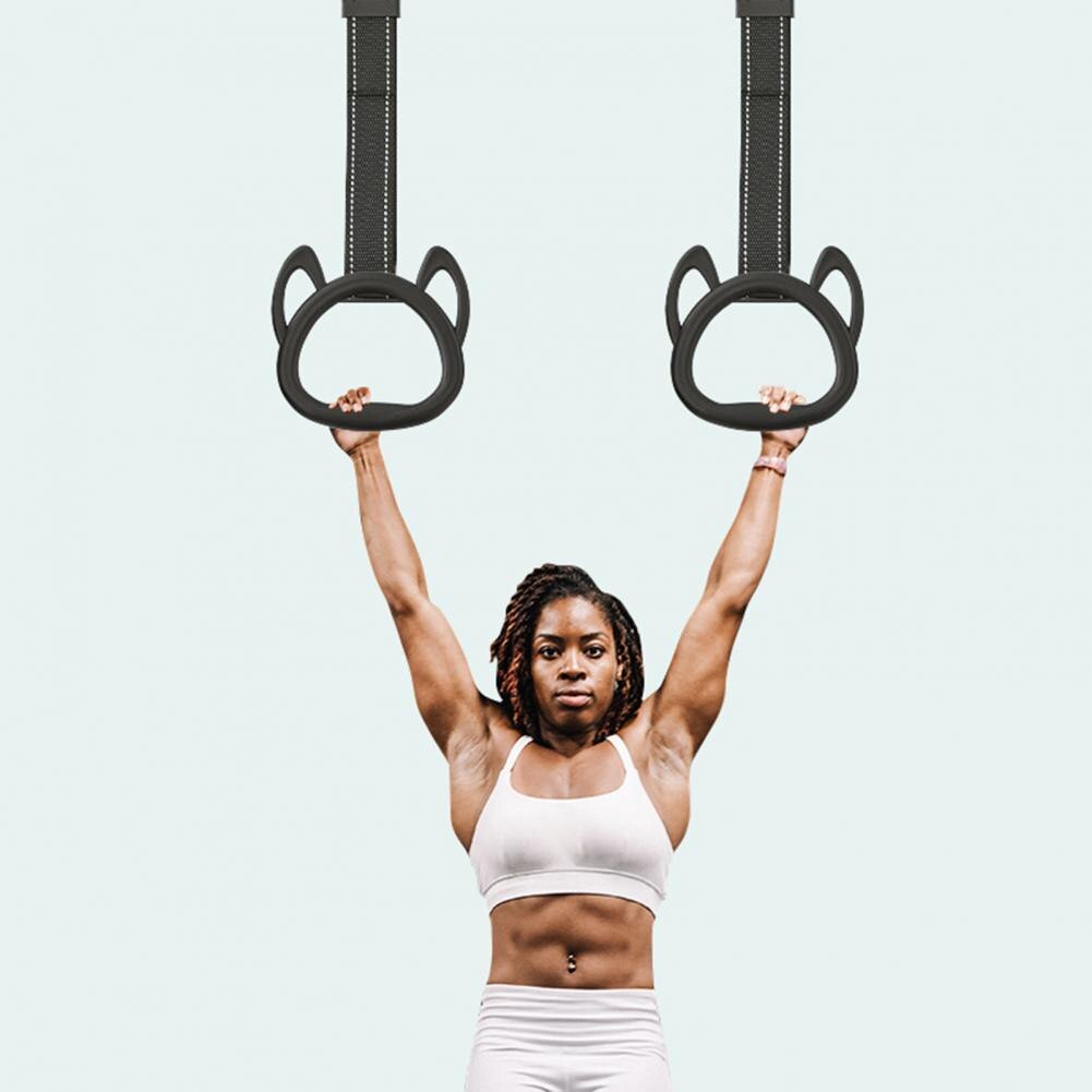 Attrezzi per esercizi con impugnatura antiscivolo anelli per ginnastica per bambini in plastica con cinturini regolabili per bambini