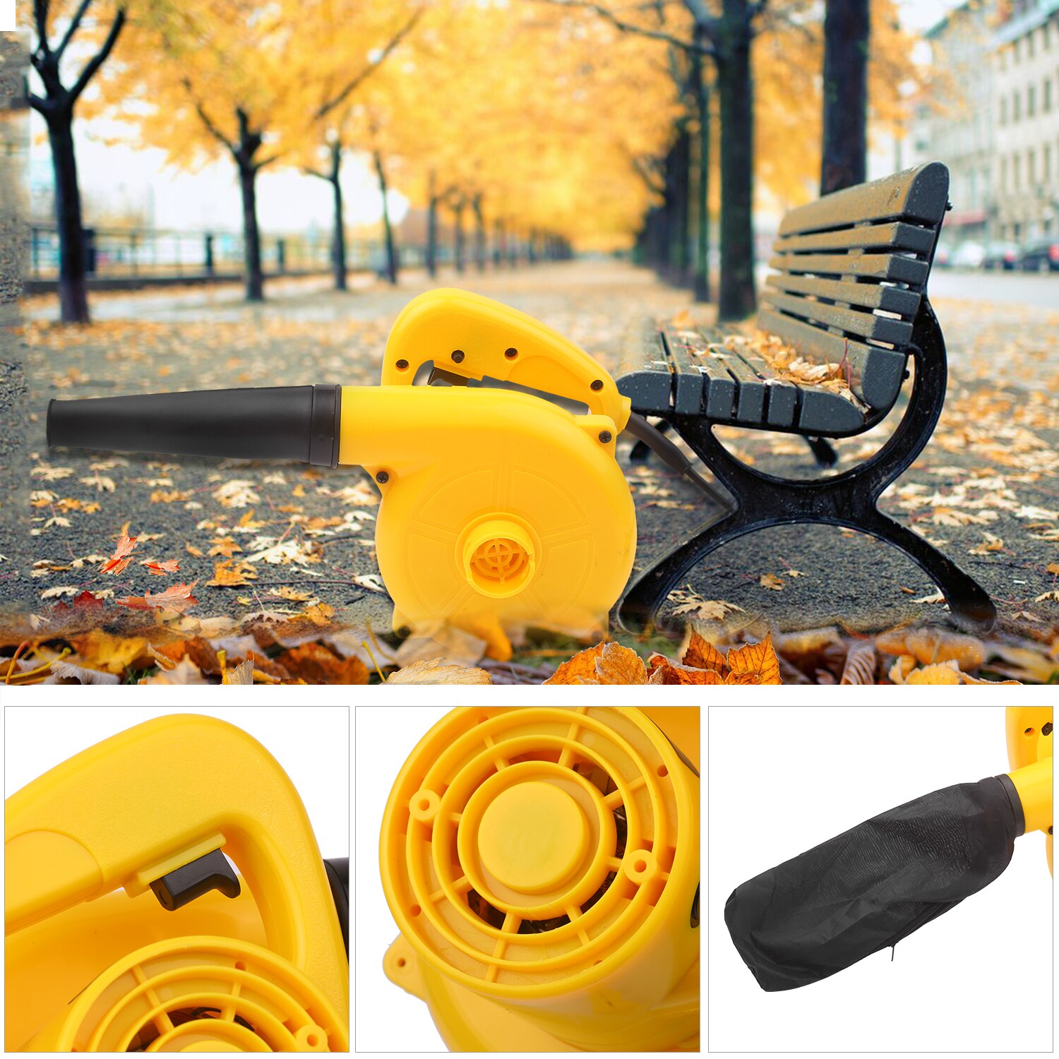 800W électrique souffleur de feuilles filaire Portable voiture aspirateur léger scie dépoussiéreur pour maison jardin Yard