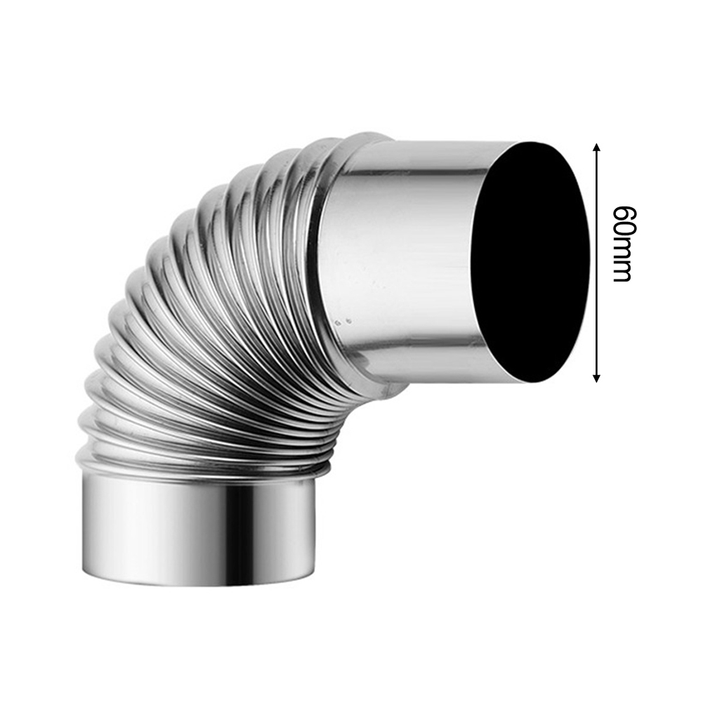 1 Uds. Tubo de codo de chimenea de 90 grados, revestimiento de chimenea curva de acero inoxidable, tubo de estufa múltiple, calentador de agua a Gas, salidas de tubo de escape: Blanco