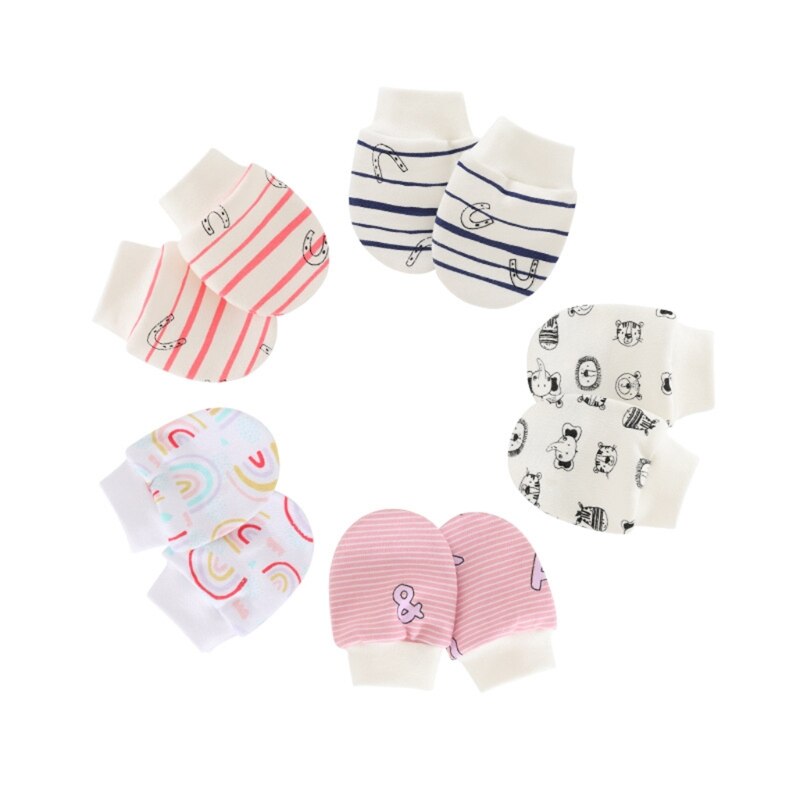 1 Pair Baby Anti Scratching Soft Cotton Gloves Newborn Protection Face Scratch Mittens Infant Handguard