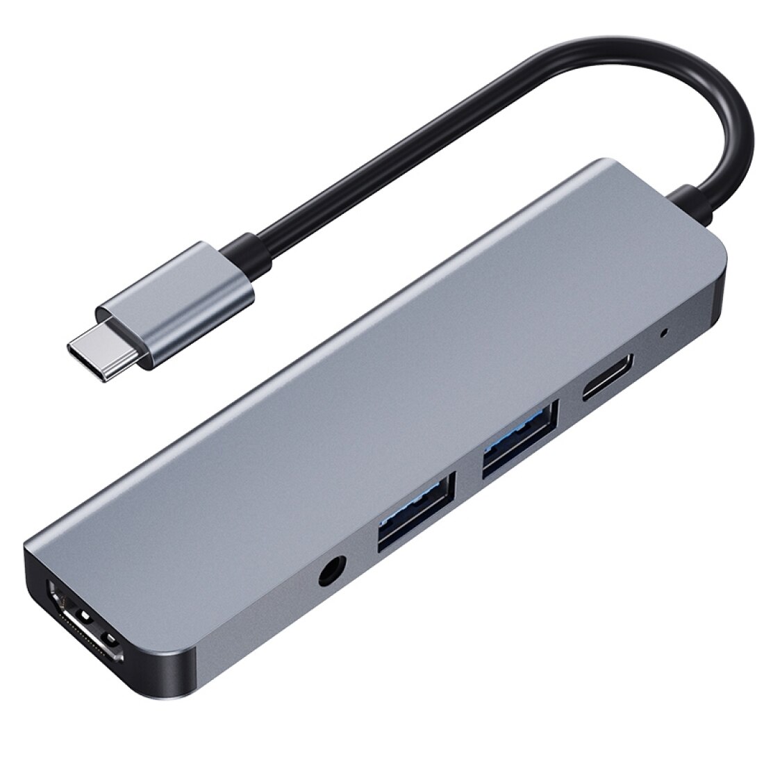 2008N 5 In 1 Usb 3.0X2 + Hdmi + Pd + 3.5Mm Poort Multifunctionele Intelligente type-C/USB-C Hub Docking Station