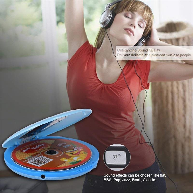 Draagbare Cd Speler, Persoonlijke Cd-speler Met Hoofdtelefoon, compact Muziek Cd Walkman Cd Speler Voor Kids & Volwassenen Met Overslaan Functie