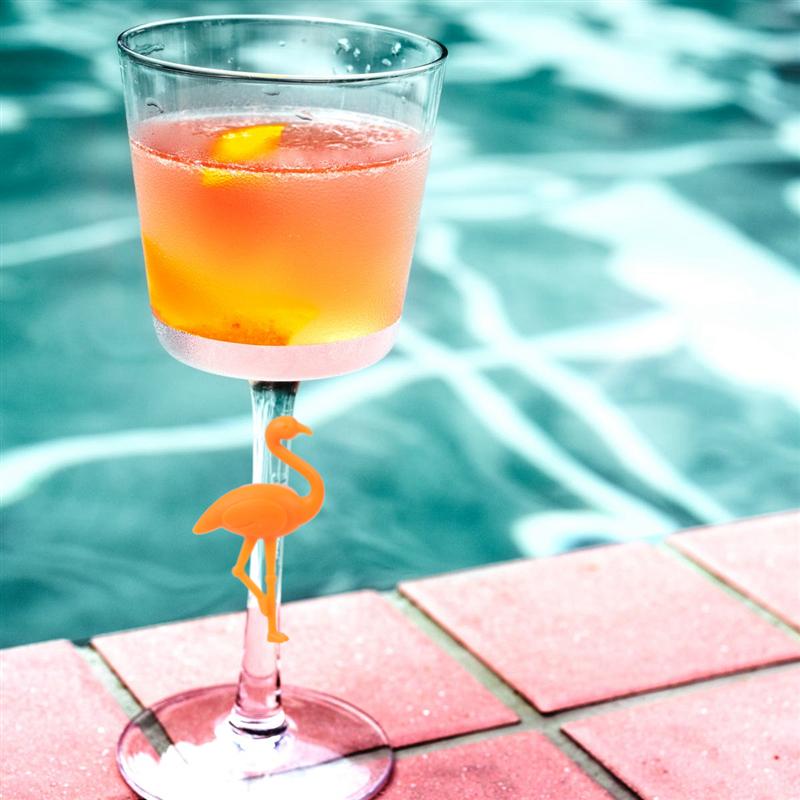 6/12 stk silikone vinglas markør flamingo drink etiket mærke glas identifikation til fest køkkenbord indretning forsyninger