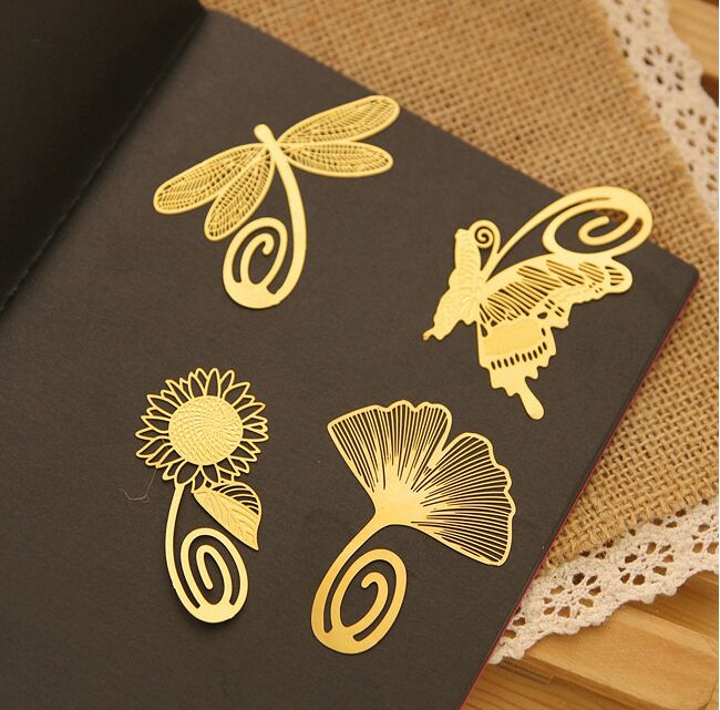 1 Uds. Marcapáginas bonitos Kawaii dorados y animales, marcapáginas creativos de Metal para libros, productos creativos de papel, papelería