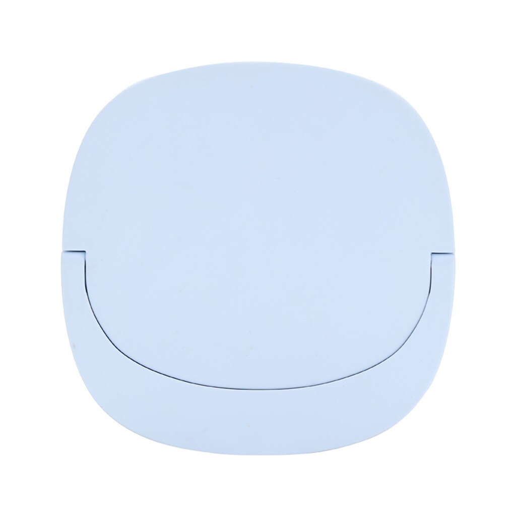 LED Lighted Travel Makeup Mirror Foldable Compact Handheld Illuminated Mirror Bathroom Mirror Operated Stand for Tabletop Travel: Blue