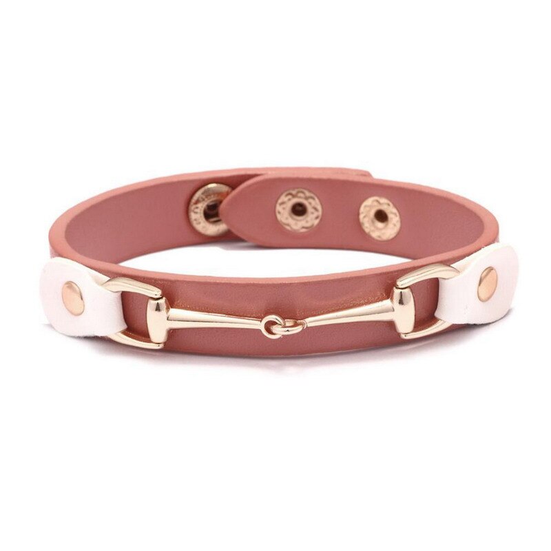 Rainbery 2020 di Modo punk di Cuoio Del Braccialetto Nuovi Braccialetti & Braccialetti per Le Donne Braccialetto di Fascino Braccialetti a Fili Multipli JB0633: rosa