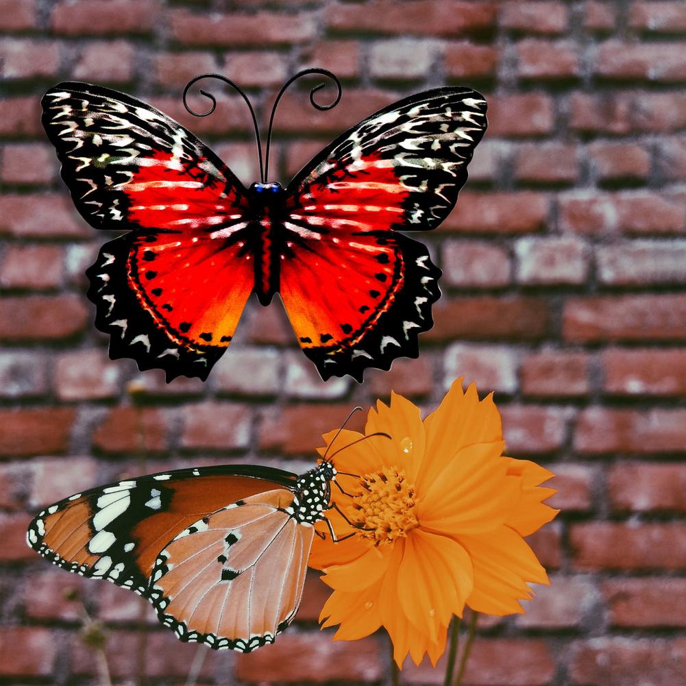 Style 3D Metal Butterfly Decor Inspirational Garden Wall Decor Sculpture Fridge Stickers Room Decoration