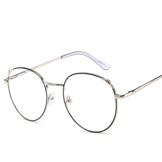 Computer Glasses Anti Blue Light Gaming Glasses Retro Round Circle Metal Glasses Frame Can Be Equipped With Other Glasses