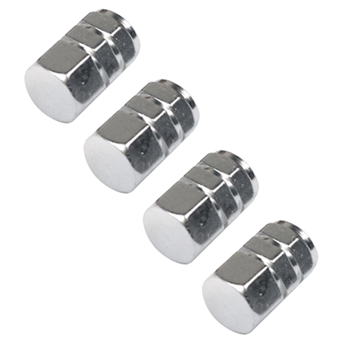 Theftproof, válvulas para neumáticos de rueda de coche de aluminio, tapones de válvula de vástago de neumático, cubierta hermética 4 unids/set: Gris