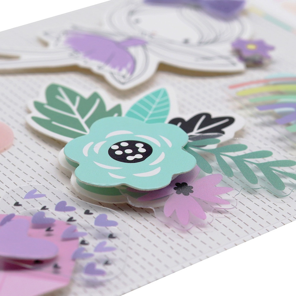 CRZCrafter Dimensional 3D Stickers Paper & Plastic Embellishments Self-Adhesive For Scrapbooking Cardmaking Journal Decorations