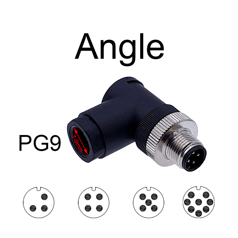 M12-Sensorstecker 4-polig 5-polig M12-8 wasserdichter männlicher und weiblicher Stecker mit Schraubgewinde und Kupplung A-Code-Sensoranschlüsse