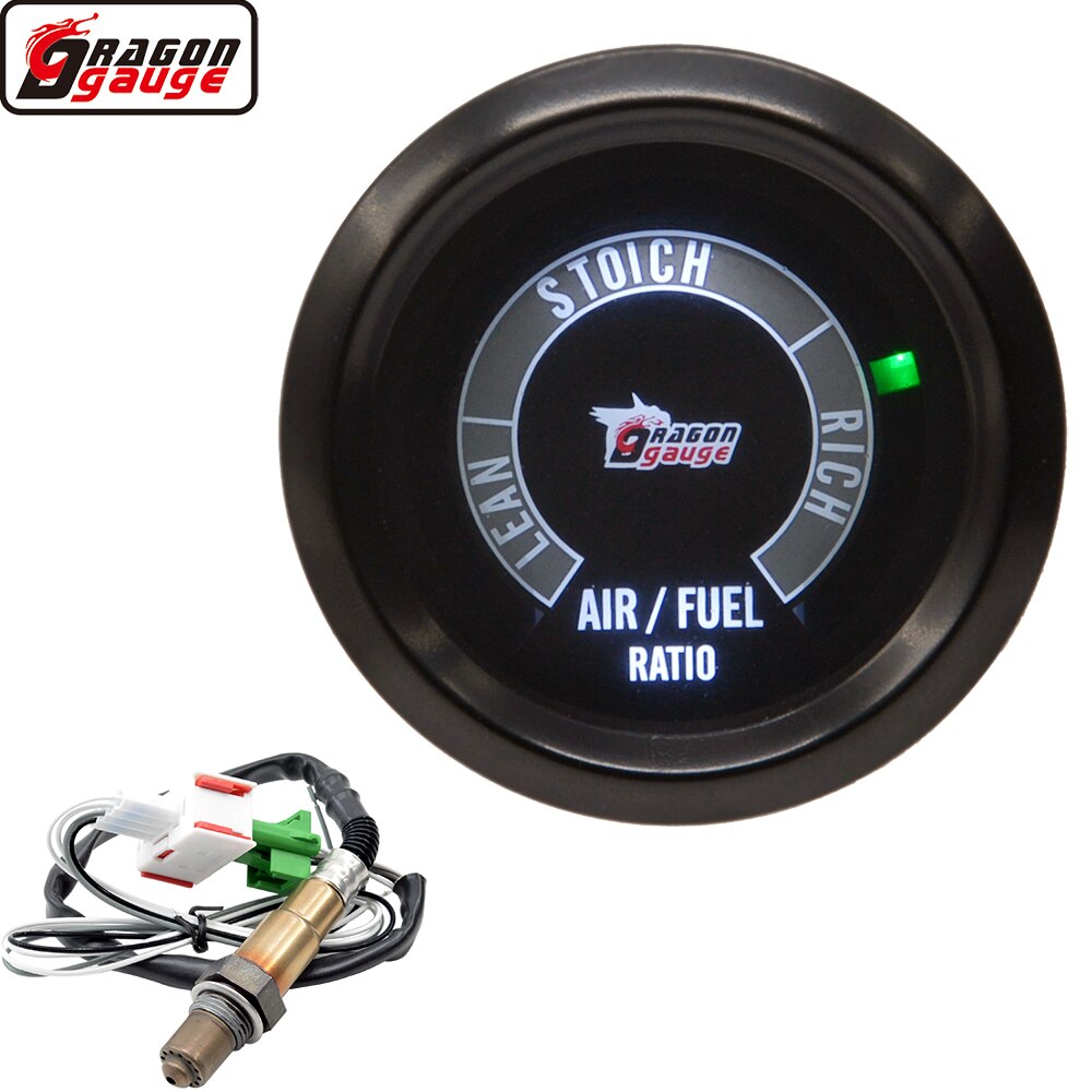 Jauge de rapport Air/carburant Dragon 52mm, capteur d&#39;oxygène à bande étroite, pour moteur de voiture, électronique, numérique, LED,