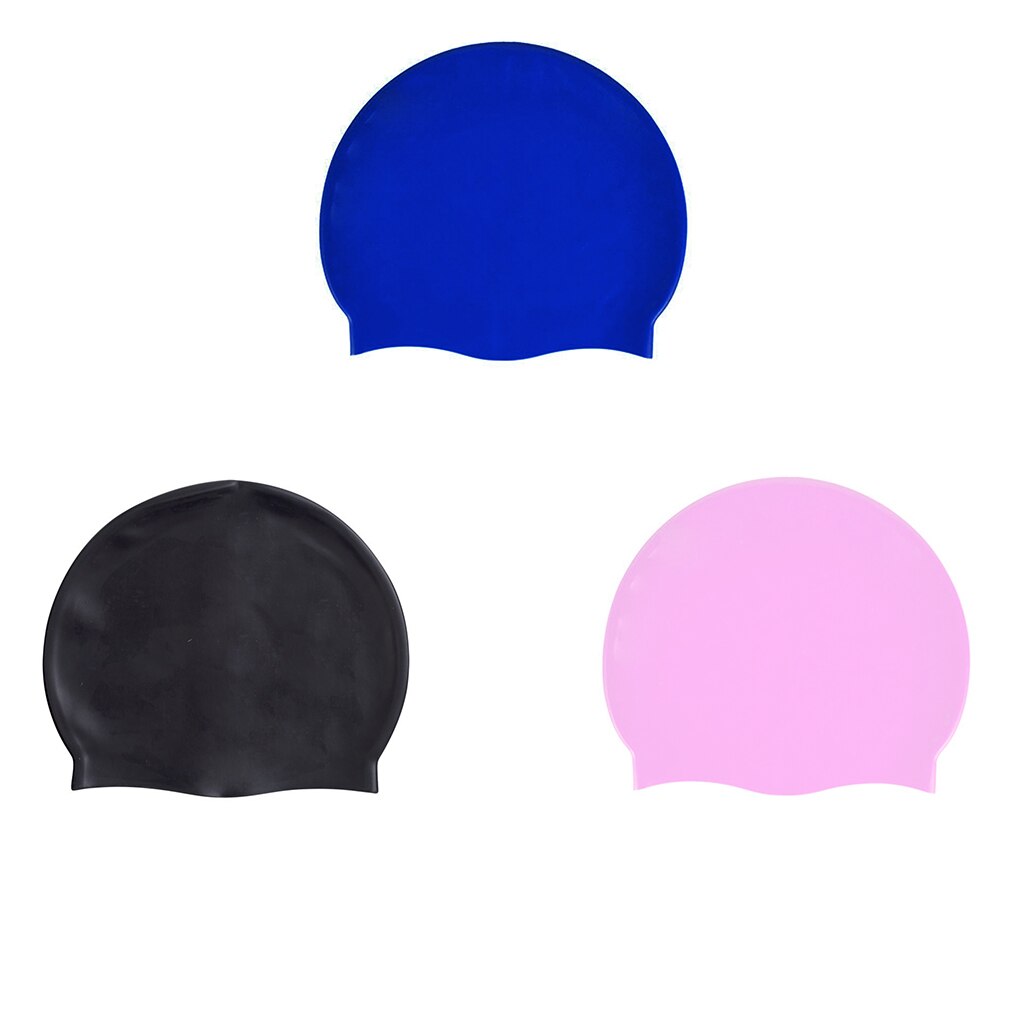 Waterdichte Elastische Siliconen Badmuts Effen Kleur Badmuts Voor Vrouwen Lang Haar/Mannen Kort Haar
