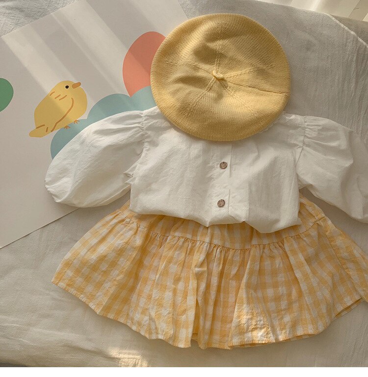 Spring Korean Style Baby Shirt For Girls Autumn Children Wear Clothes Bottoming Tops 12m-3y Short Sleeve Princess Infants: 1 / 24M