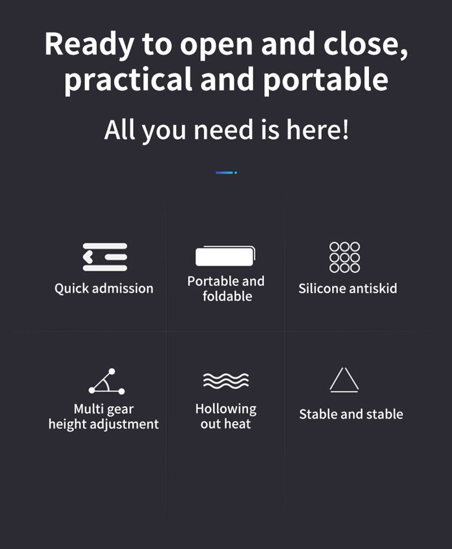 Bærbart bærbar stativ foldbar til macbook pro air foldbar bærbar justerbar holder til bærbar computer computer kølebeslag stigerør