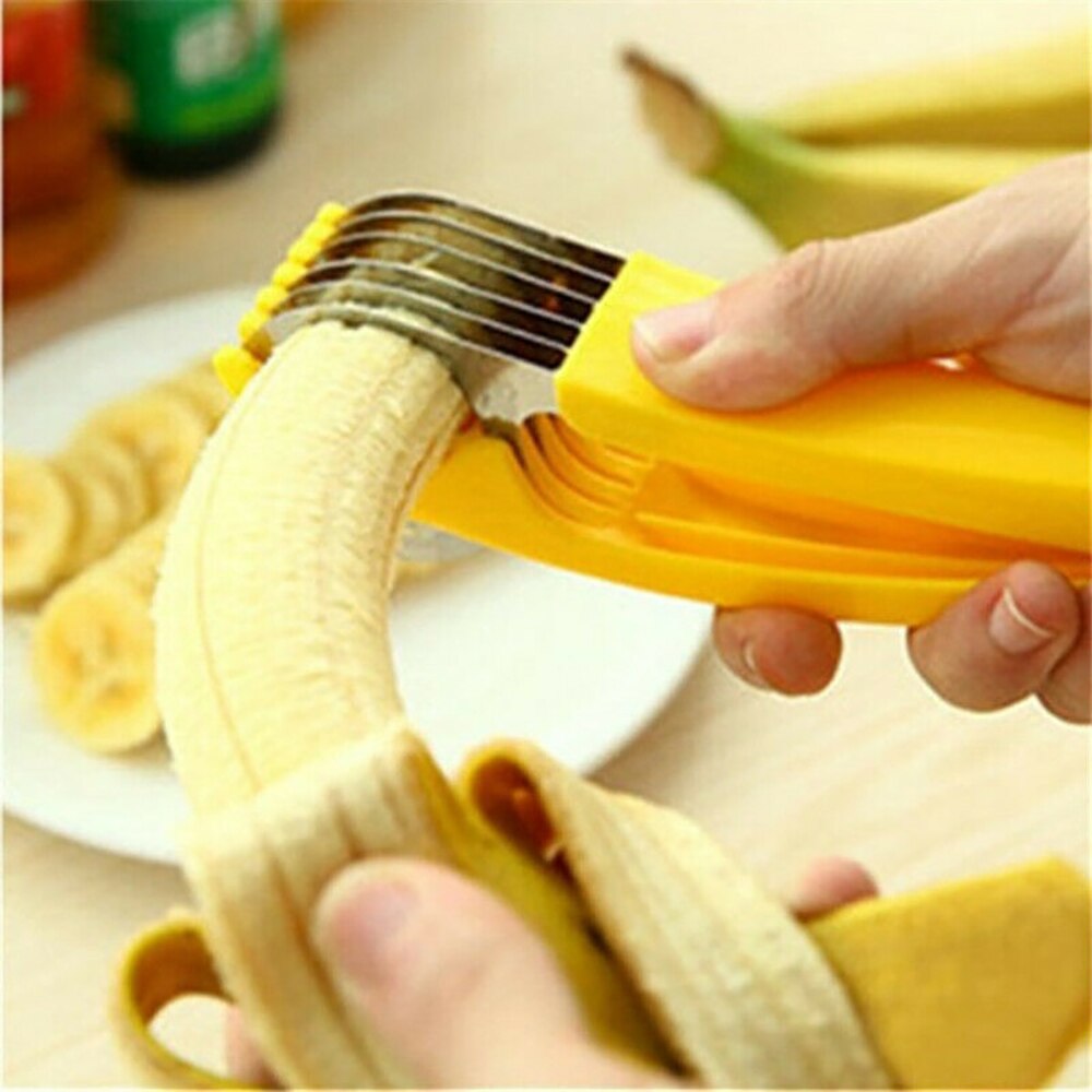 Rebanador de acero inoxidable para el hogar, cortador de fruta, verdura, plátano, salchicha, rebanador de ensalada, pepino, herramientas de cocina, accesorios