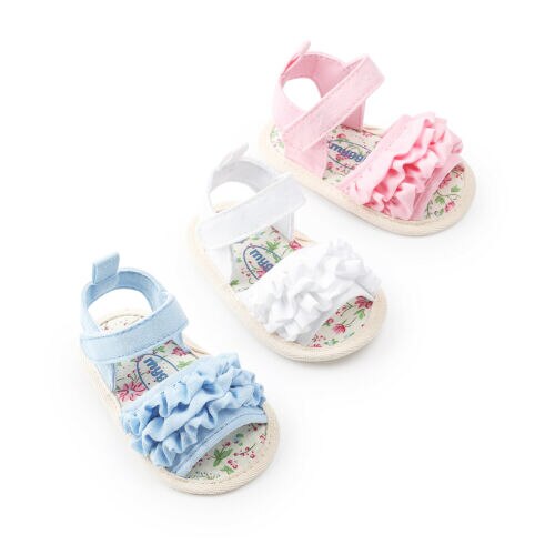 Newborn Baby Girl Summer Sandals Anti-slip Prewalker Kid Soft Sole Crib Shoes