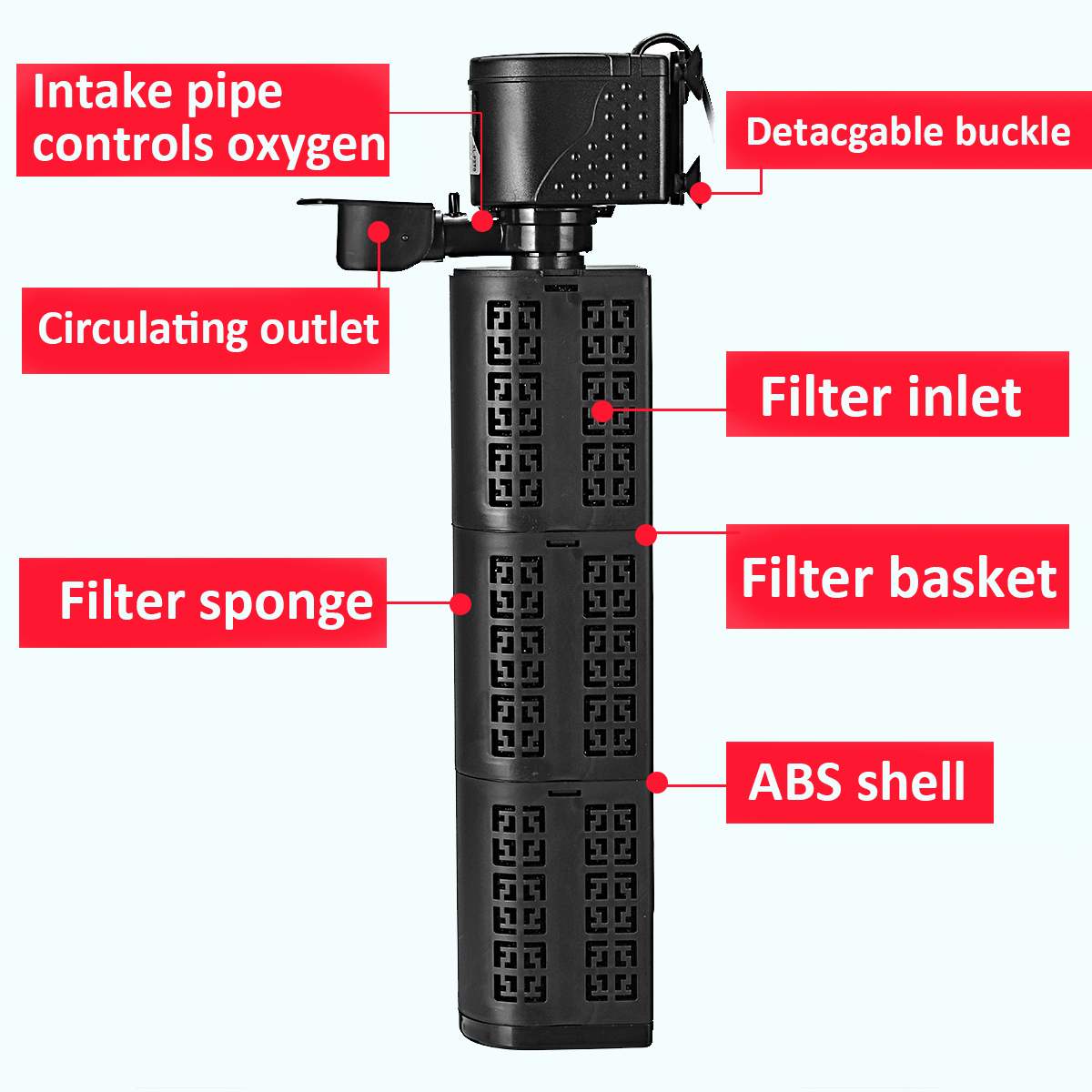 12/28/38W Biological Internal Filter Fish Tank Aquarium Filtration Pump 1000-2800L/H Submersible Aquarium Water Pump