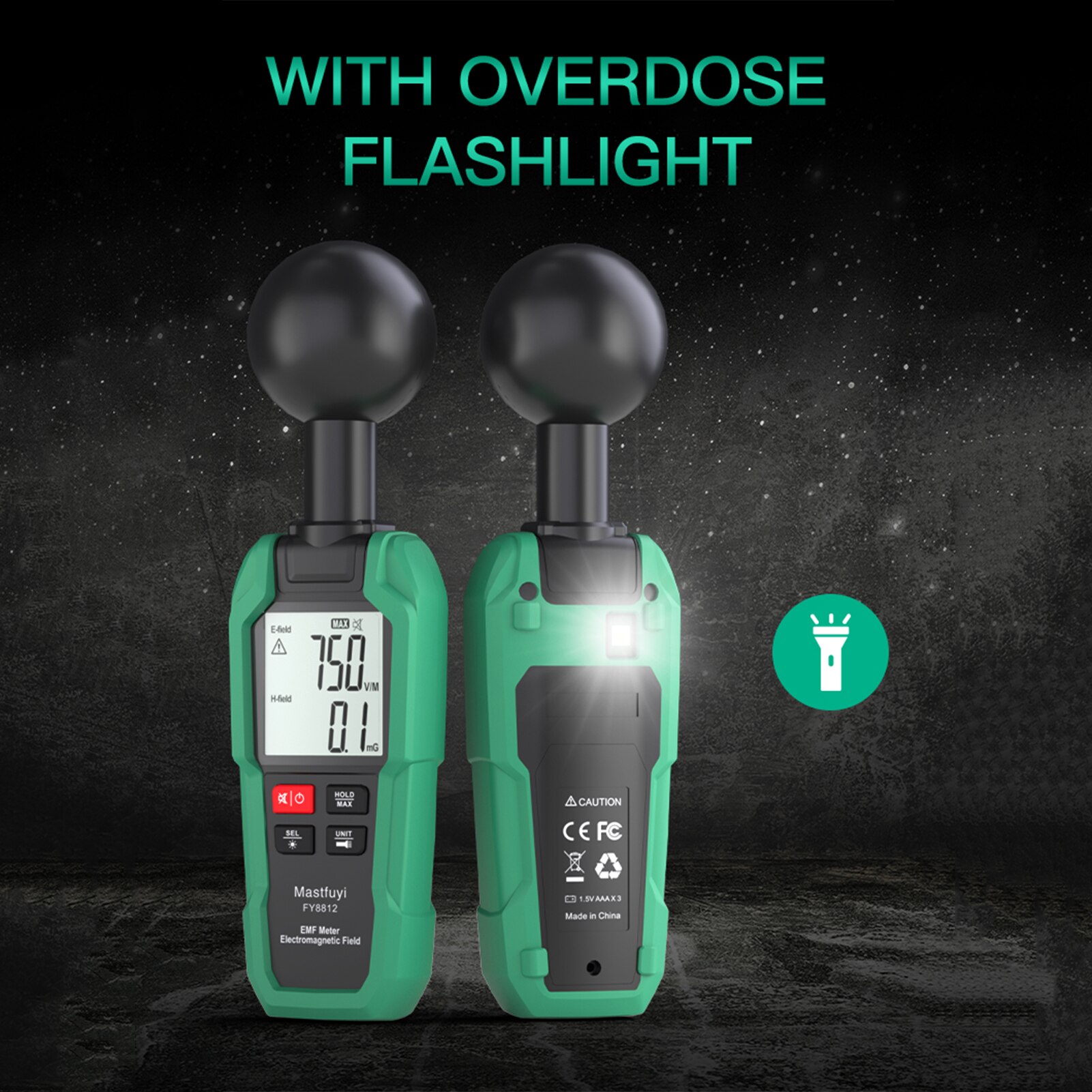 Mastfuyi EMF Meter FY8812 Electromagnetic Field Tester Electromagnetic Radiation Gauge Electromagnetic Wave Radiation Detector