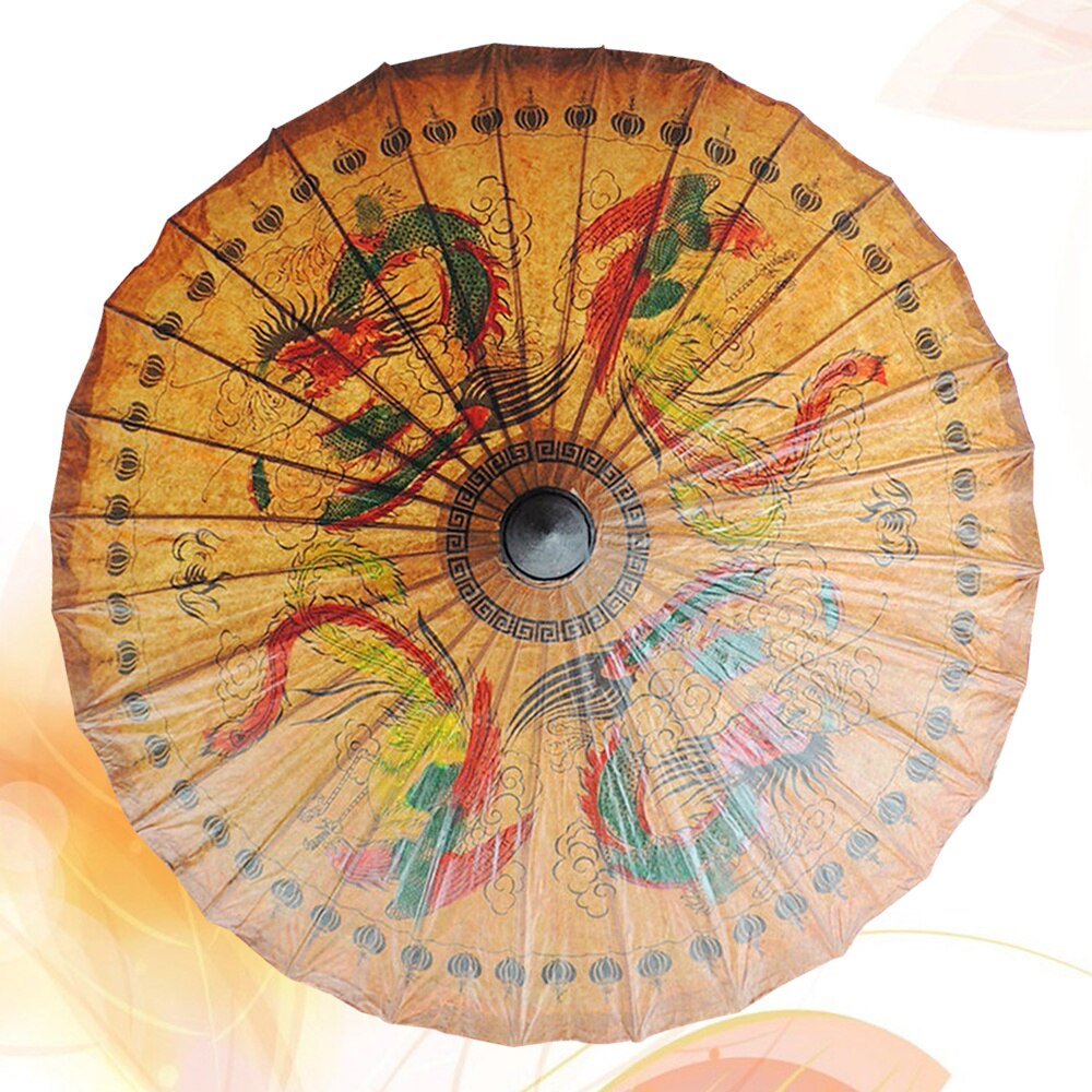 1pc Classic Hand-painted Oil-paper Umbrella Decorative Handmade Umbrella Oiled Paper Umbrella Crafts for Bar Store Tearoom Decor: Picture 2
