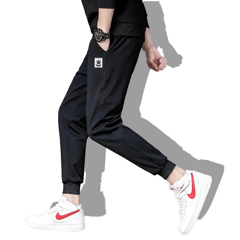 Lente en zomer 20 vrijetijds sportbroek heren effen veter katoenen eenvoudige en veelzijdige leggings middelhoge taille grote sportbroek