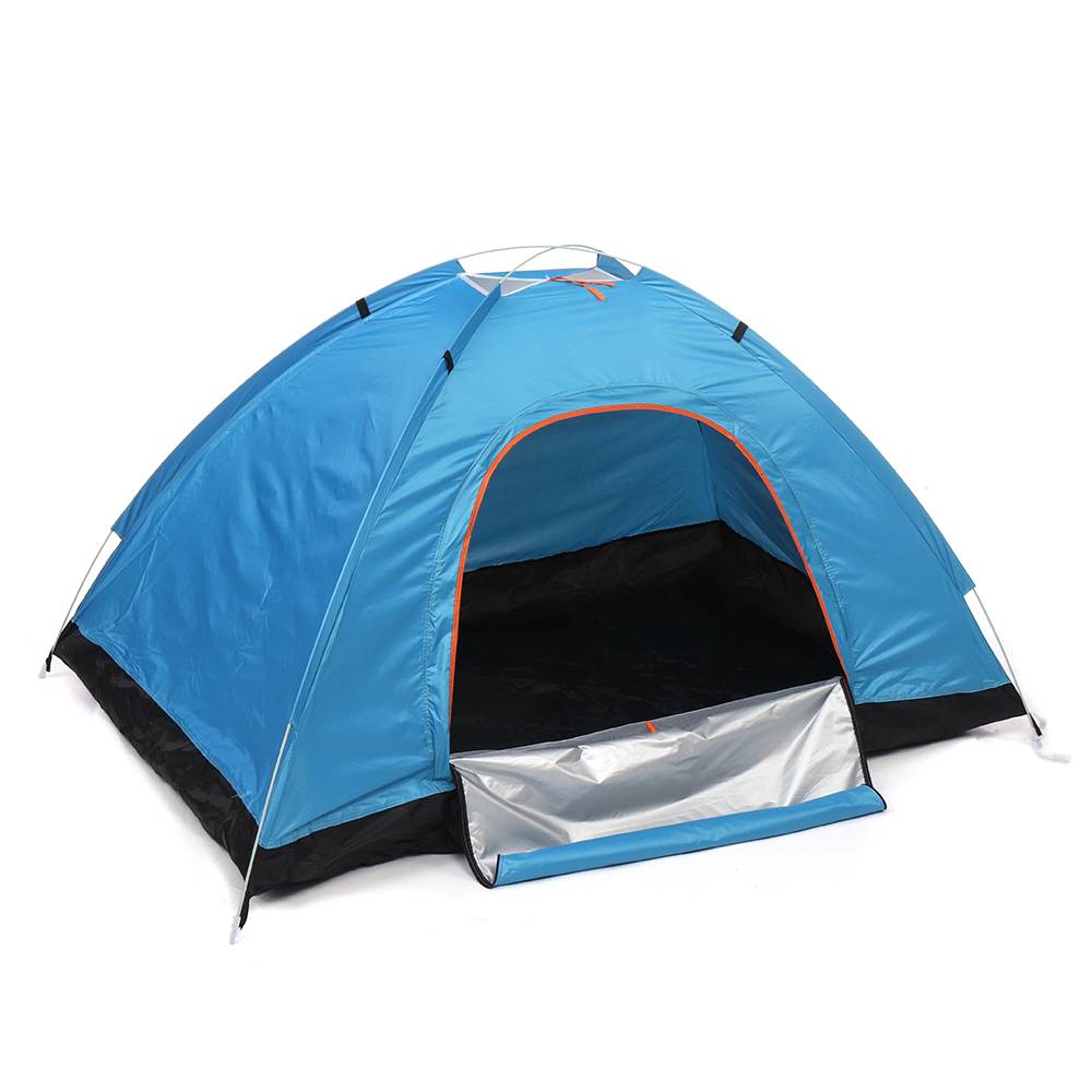 Outdoor Camping Tent Draagbare Volautomatische Dubbele Deur Strand Reizen Wandelen Zonnescherm Waterdicht Onderdak Voor 2-3 Mensen: Sky Blue