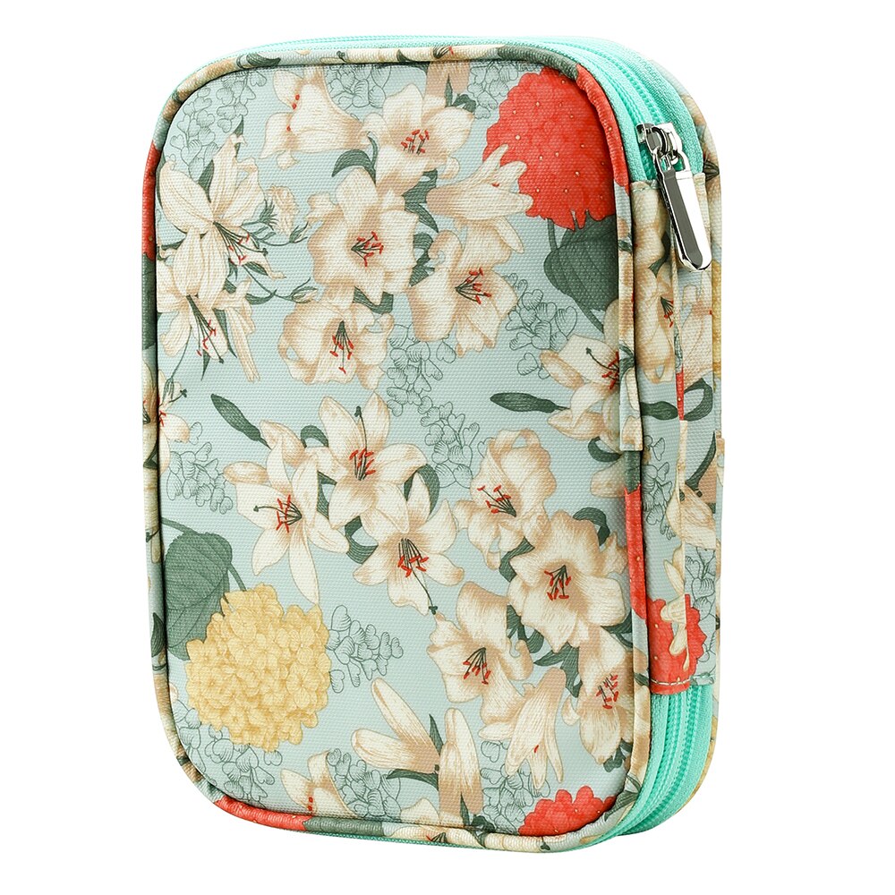 Portable Sewing Storage Bag Big Capacity Crochet Hook Pouch Knitting Needles Kit Case Sewing Accessories 22*17*4CM: Lily Flower