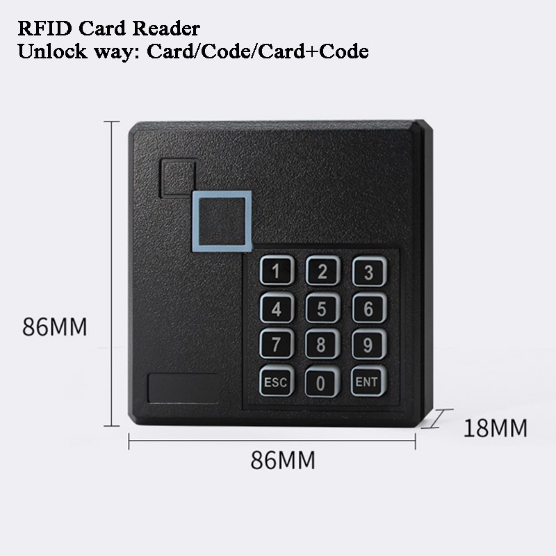 Døråbner rfid lås wiegand 26/34 125 khz  em4100/tk4100 adgangskontrol kortlæser kode støvtæt/vandtæt garage/portlås