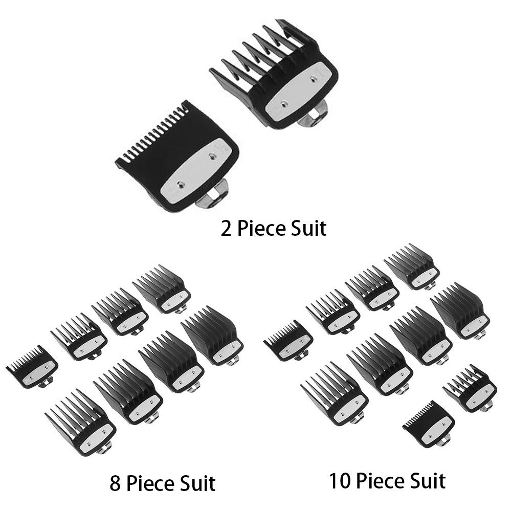 2/8/10pcs Cutting Guide Comb For Wahl Electric Trimmers With Metal Clip 3171-500-1/8in To 1in Set Black Guide Comb