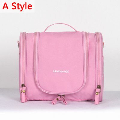 Kobiety przenośna makijaż torba składana podróż kobieta kosmetyczka organizator do torby kosmetyczka kosmetyczka do prysznica etui na przybory do makijażu torby toaletowe: Pink A Style