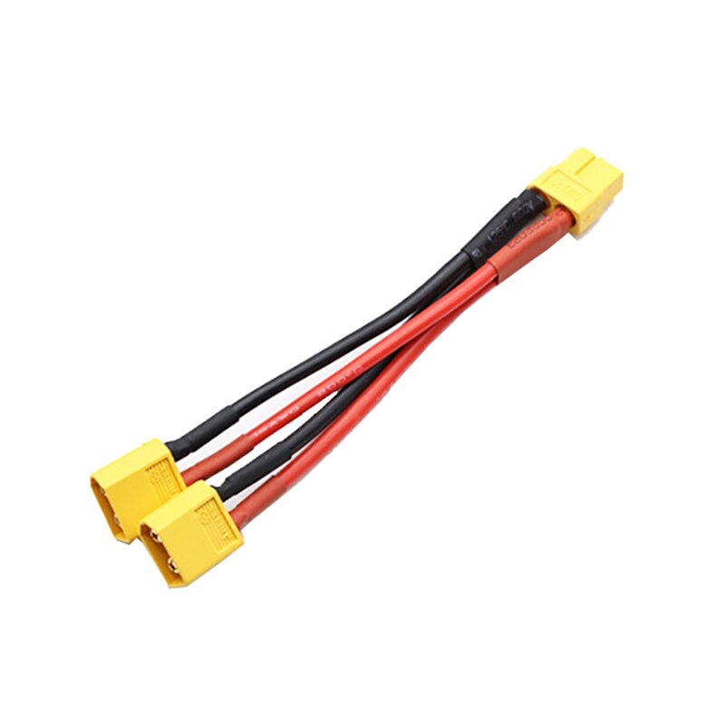 XT60 Parallel Battery Connector Male/Female Cable Dual Extension Y Splitter/ 3-Way 14AWG Silicone Wire: 1 female to 2 male
