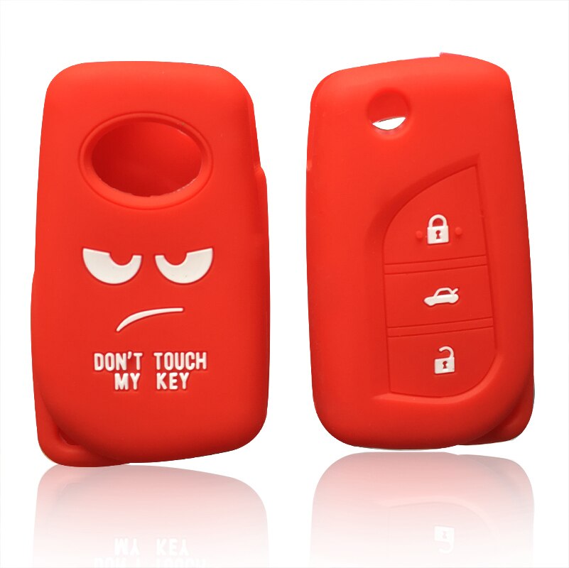 Key Cover For Toyota Crh Auris Corolla Avensis Verso Yaris Aygo Scion TC IM Car Remote Key Fob Shell Cover Case Keychain: red