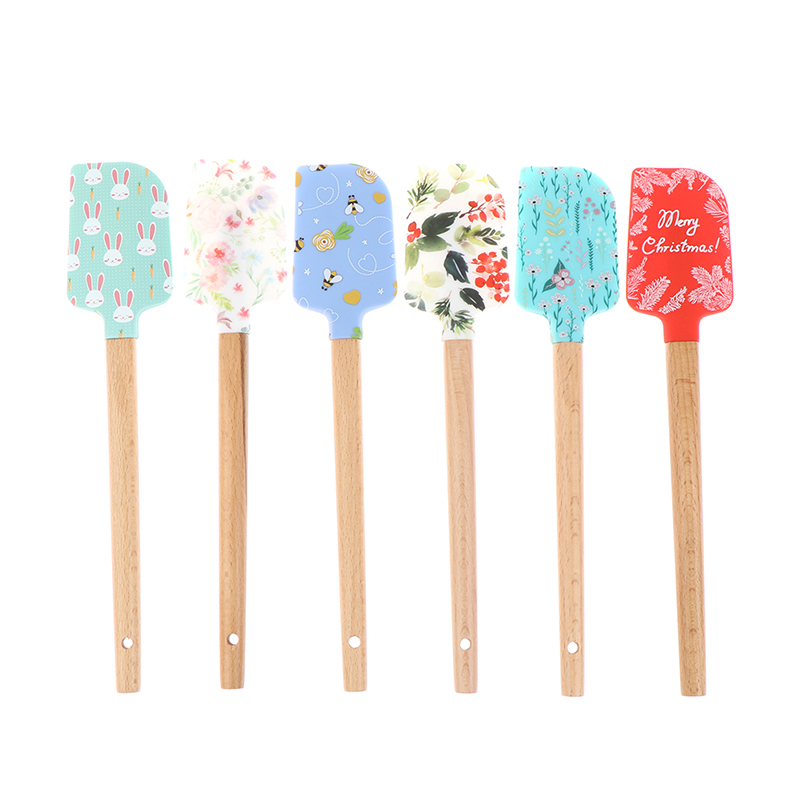 Color Silicone Baking Spatula Heat-Resistant Non-stick Cooking Utensils Non-deformable Soft Baking Spatula Kitchen Baking Tool