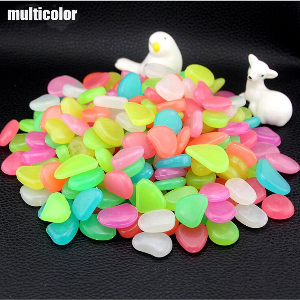 50Pcs Garden Pebbles Glow Stones Rocks for Walkways Garden Path Patio Lawn Garden Yard Decor Luminous Stones: multicolor