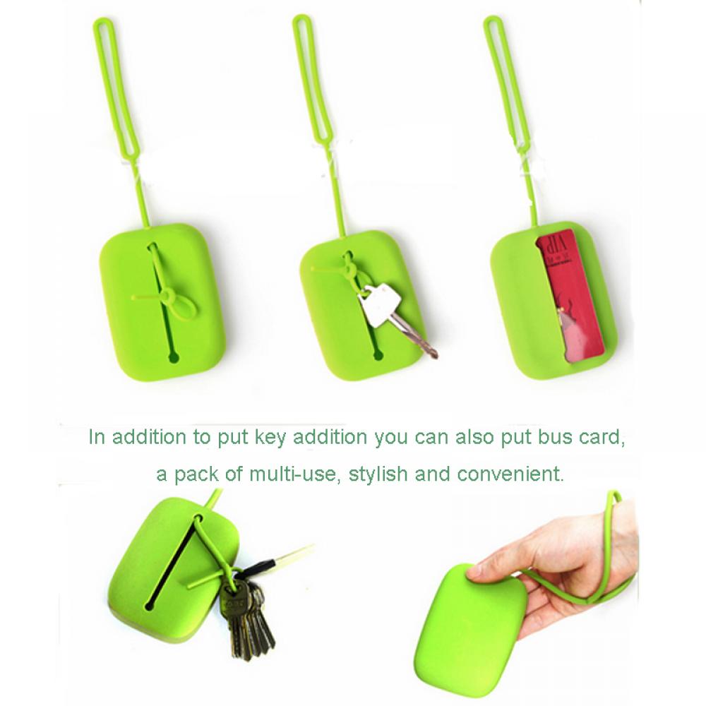 ISKYBOB nouvelle offre spéciale vert Silicone porte-clés porte-clés sac carte support de pochette porte-clés sac nouvel an