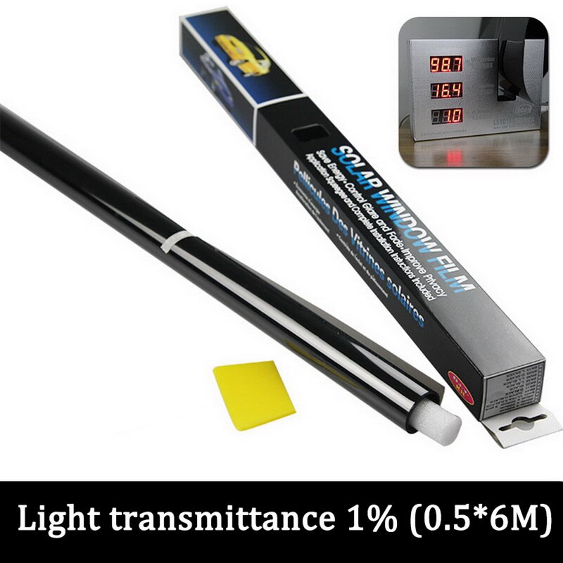0.5m X 3/6m 1/5/15/25/35/50 Percent VLT Window Tint Film Glass Sticker Sun Shade Film for Car UV Protector foils Sticker Films: 1 Transmittance 6m
