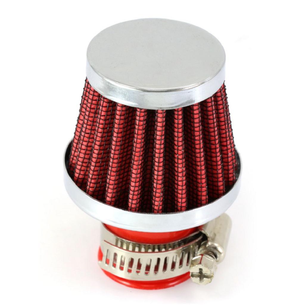 Red 25mm Connector Car Cold Air Intake Breather Filter Cleaner