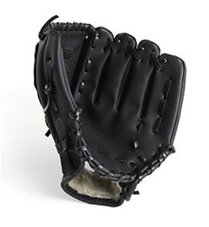 Linkerhand Baseball Handschoen Lederen Kids Training Honkbal Apparatuur Batting Handschoenen Guante De Beisbol Rawling Softbal Training: Black / 12.5 inches