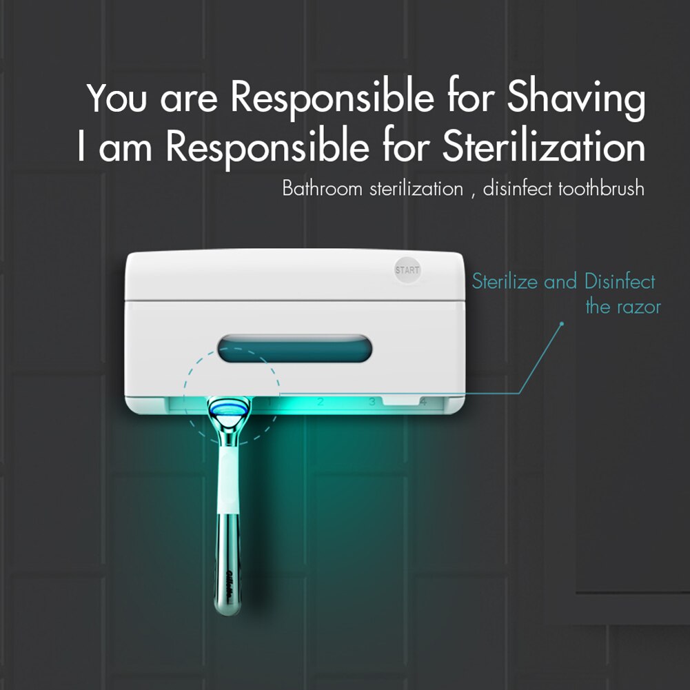 X12 vægmonteret kvarts uv desinfektion tandbørste barberkniv sterilisator kasse