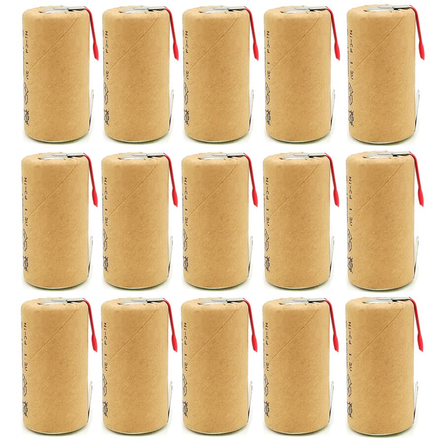 3/4/8/10/12/15//24 battery rechargeable battery SC 1.2v battery 1500mah+ guide for/LED or power tools: 15pcs
