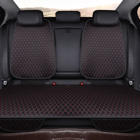 Car Seat Covers Easy Clean Car Seat Cushions,universal Pu Leather Non Slide Waterproof Seats Cover Fits For Lada Granta E1 X36: BlackRed back