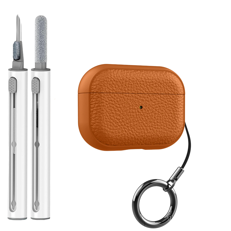 Funda de cuero Compatible con AirPods Pro 2 Generación AirPod 1 3 4 Max Funda protectora de TPU suave con llavero El LED frontal visible