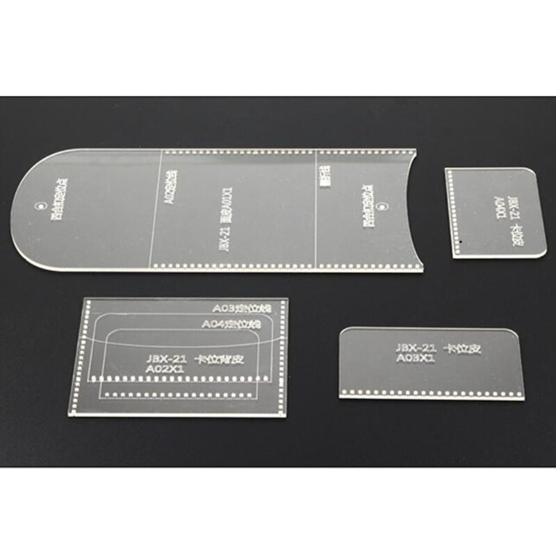 1 Set Acrylic Leather Template Home Handwork Leathercraft Sewing Pattern Tools Accessory Men Wallet Pattern 11*9.5*1cm