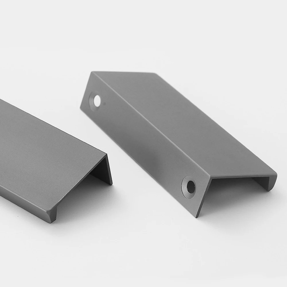 Hidden Kitchen Cabinet Handles Aluminum Alloy Long Furniture Handle Dresser Drawer Knobs Wardrobe Cupboard Door Handle Hardware