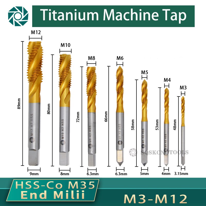 Máquina SIQICNC, rosca de tornillo, enchufe métrico, grifos de tornillo, juego de M3-M12, juego de taladro de rosca M3 M4 M5 M6 M8 M10 M12, grifo de máquina