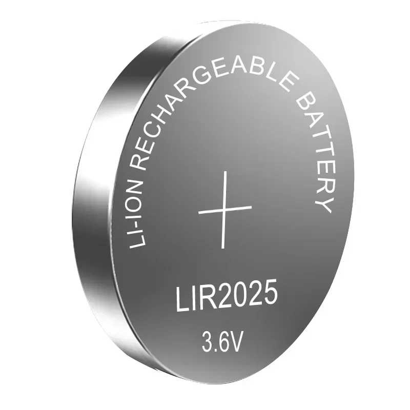 Batteria a Bottone Ricaricabile LIR2025 3.6V ad Alta Capacità per Chiavi Auto, Telecomandi, Giocattoli, Bilance, Compatibile con CR2025 ML2025