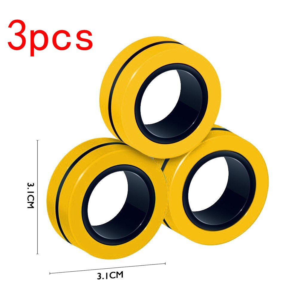 3 stücke Anti-Stress Finger Magnetische Ringe Kreative Magnetische Armband Ring Entpacken Spielzeug Magie Ring Requisiten Werkzeuge Dekompression spielzeug: J